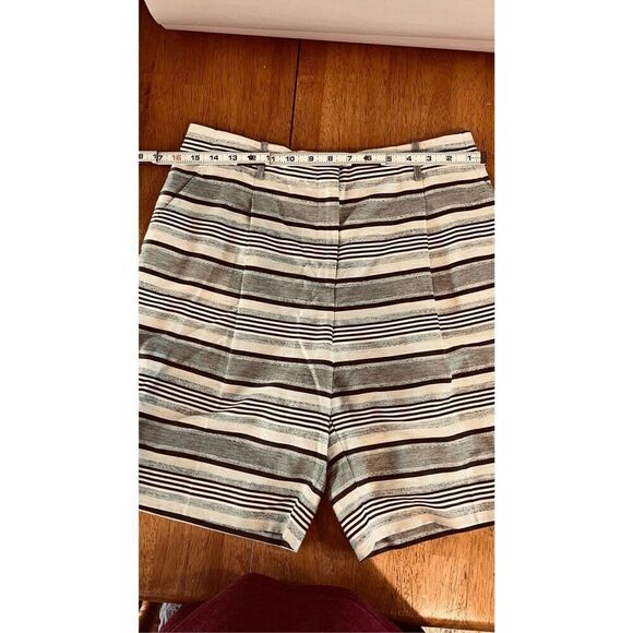 Lafayette 148 Rivington Bermuda SHorts Mica Stripe SZ 6 Linen Blend - Picture 4 of 9